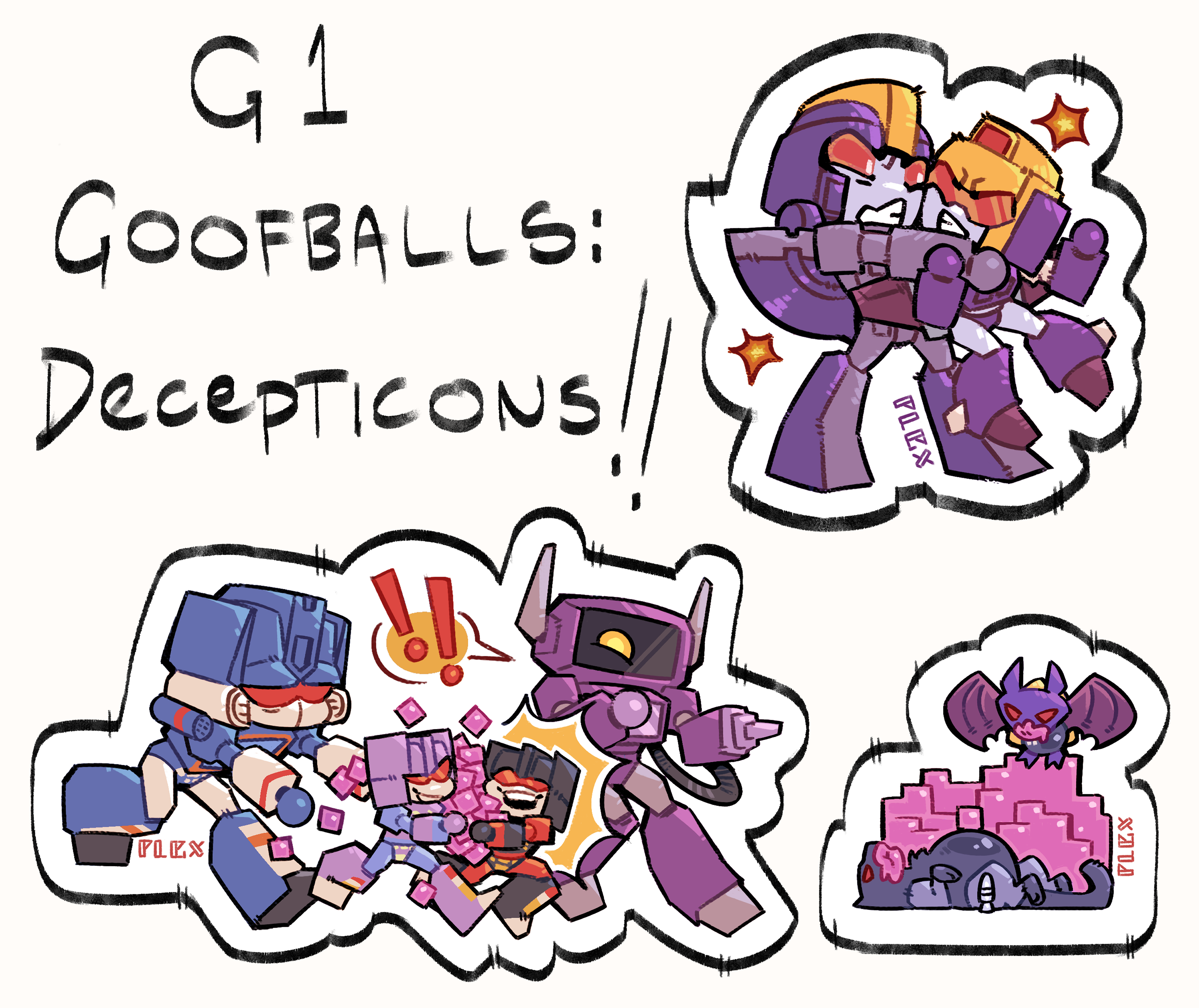 G1 Goofball Decepticon Stickers
