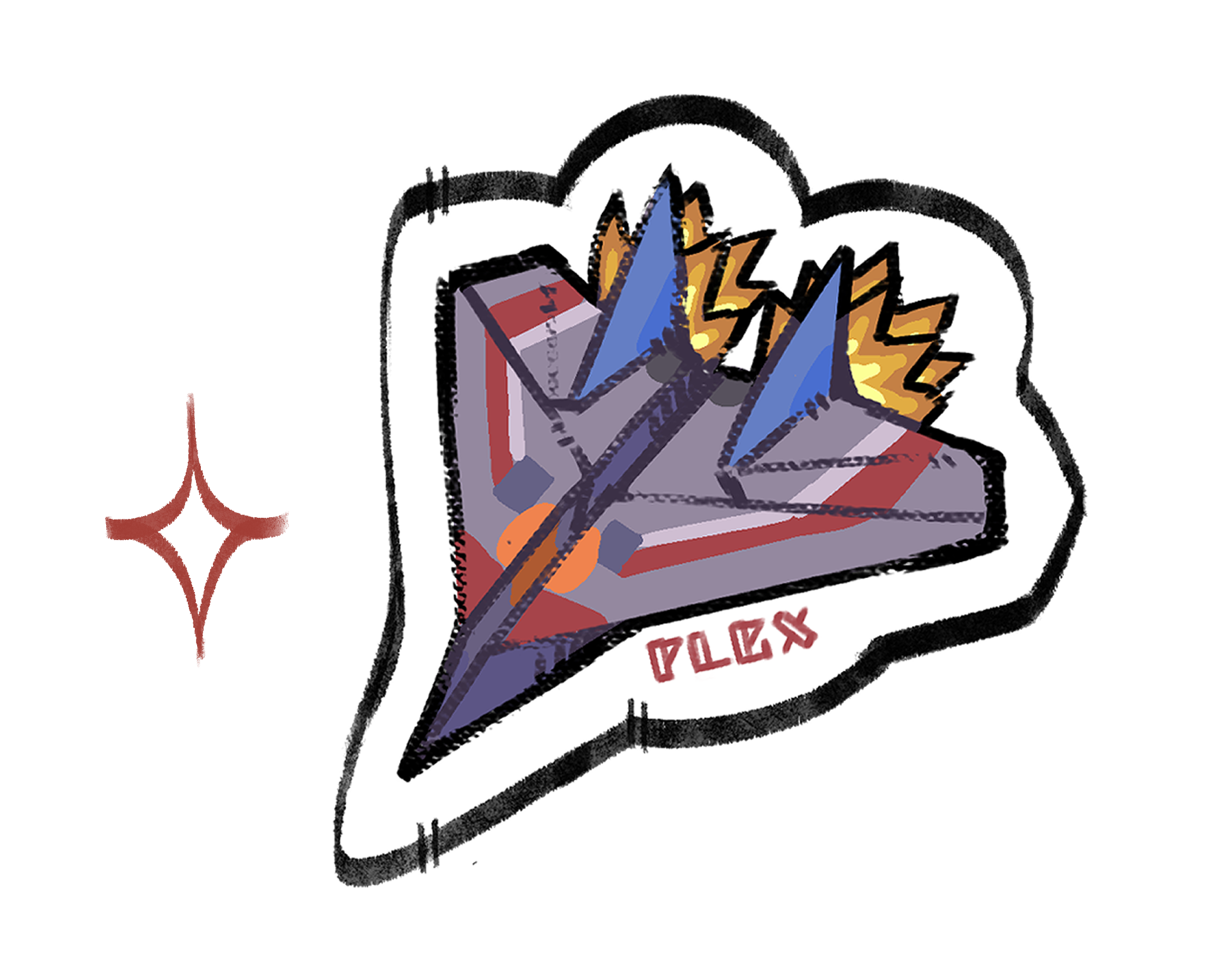 TF Paper Plane Stickers
